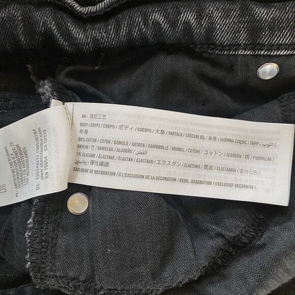 A&F 28 The Ankle Straight Ultra High Rise Black Distressed Curve Love Boho Jeans - Picture 5 of 16